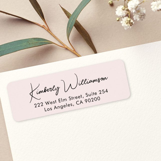 Chic Script Pink Return Address (Von Creator hochgeladen)