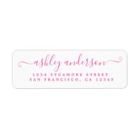 Chic Script Pink Tinte Rücksendeadresse