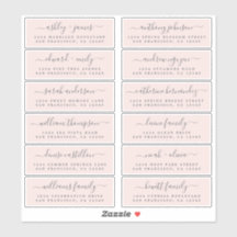 Chic Script Pink Wedding Guest Address Labels