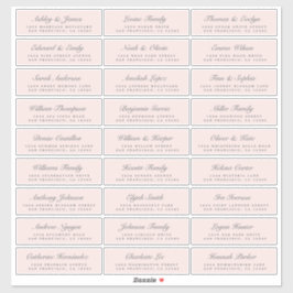 Chic Script Pink Wedding Guest Address Labels