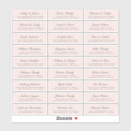 Chic Script Pink Wedding Guest Address Labels