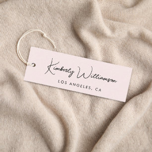 Chic Script QR Code Rosa Kleidung Hang Tag