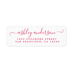 Chic Script Red Ink Name Rücksendeadresse