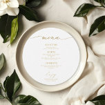 Chic Script Round Wedding Menu Card für Plattenspi Menükarte<br><div class="desc">Eine schicke Kalligraphy Wedding Menu Card. I do offer a free customisation service,  if you have any anfragen or special requests,  please feel free to contact me.</div>