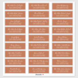 Chic Script Rust Orange Guest Address Labels