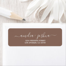 Chic Script Rust Wedding Rücksendeadresse