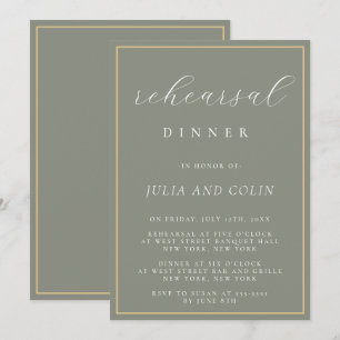 Chic Script Sage Green Probe Dinner Einladung