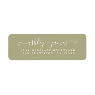 Chic Script Sage Green Wedding Rücksendeadresse
