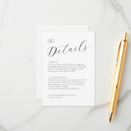 Chic Script Wedding Card Begleitkarte