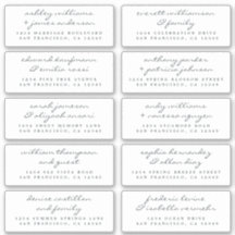 Chic Script Wedding Guest Address Labels