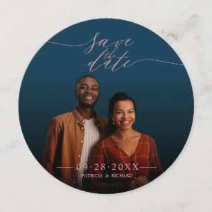 Chic Script Wedding Save the Date Foto Einladung