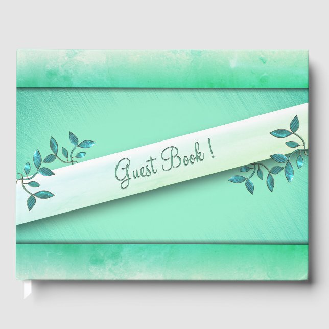 Chic Sea Green Gästebuch (Vorderseite)