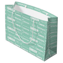 Chic Seafoam Green Custom Name Collage Birthday