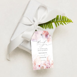 Chic Seashells Coral Underwater Wedding Vielen Dan Geschenkanhänger