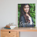 Chic Senior Foto 2025 Abschluss Keepake Künstlicher Leinwanddruck<br><div class="desc">Dieses elegante,  weiße Typografie-Overlay Foto Abschluss Imitats Leinwand Art verfügt über eine schicke weiße Schrift über Ihrem High School- oder Uni-Abschluß-Foto. Passen Sie mit Ihrem Namen und Ihrer Klasse unter der schönen Kalligrafie auf diesem schönen Party Dekor für einen Seniorenstudenten der Klasse von 2025.</div>
