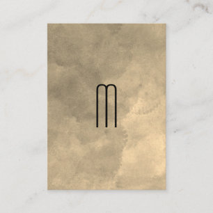 Chic Sepia Watercolor Monogram Visitenkarte