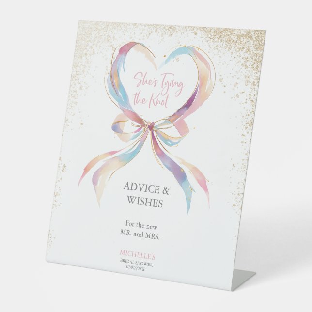 Chic She ist die Bindung der knospenrosa Bow Ratsc Sockelschild (Vorderseite)