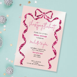 Chic She zähmt das Brautparty des Knot-Pink-Bows Einladung