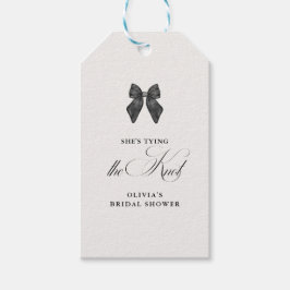 Chic 'She's The Knot Black Bow Brautparty Geschenkanhänger