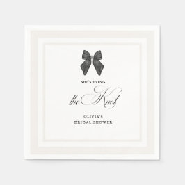 Chic 'She's The Knot Black Bow Brautparty Serviette