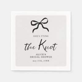 Chic She's The Knot Black Bow Brautparty Serviette