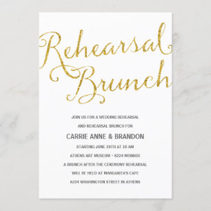 Chic Shimmer   Imitats Gold Foil Probe Brunch Einladung