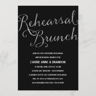 Chic Shimmer   Imitats Silver Foil Probe Brunch Einladung