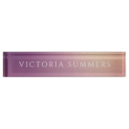 Chic Shimmer Lila Ombre Namensplakette