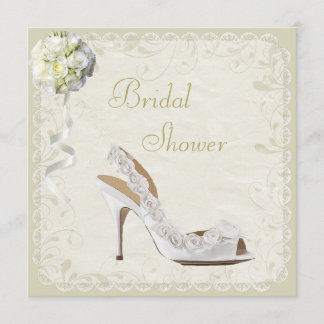 Chic Shoe & Bouquet Brautparty Einladung