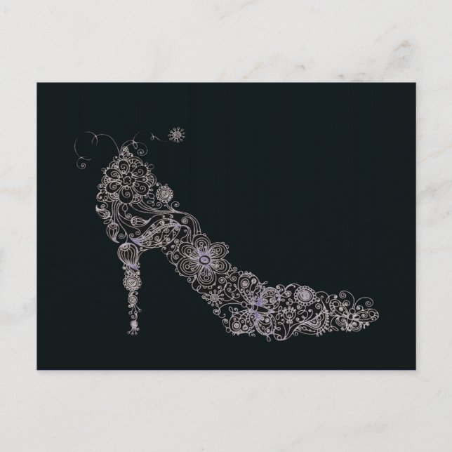 Chic Shoe ~ Postcard / Invitation / RSVP Einladungspostkarte (Vorderseite)