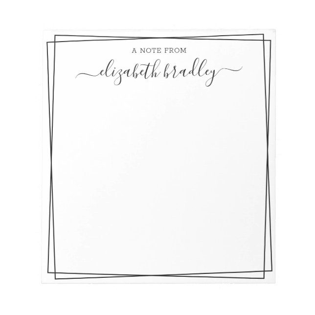 Chic Signature | Aus dem Schreibtisch des Notepad Notizblock (Vorderseite)