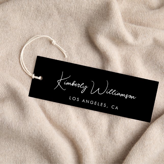 Chic Signature Script Black Hang Tag (Empower your name in our signature script as your logo and brand identity)
