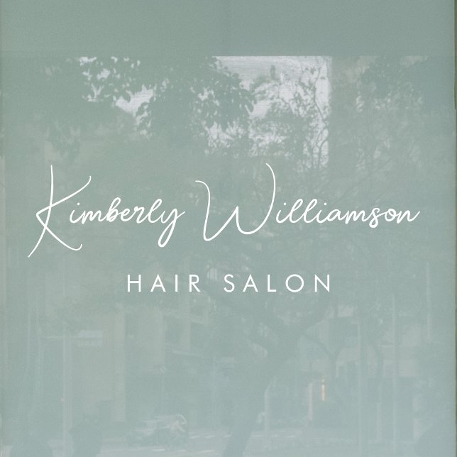 Chic Signature Script Fensteraufkleber (Elevate your business with a window cling sign featuring your name in a chic signature script)