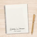 Chic Signature Script Monogram Business Planer<br><div class="desc">Plan ahead in style with this minimalist personalized light cream planner, designed for professionals who appreciate clean modern design. Featuring your monogram name showcased in a chic signature script, this planner blends functionality with refined personal branding. The understated cover design makes it ideal for work, school, goal setting, or daily...</div>