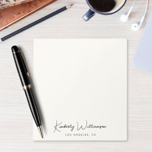 Chic Signature Script Monogram Cream Notizblock
