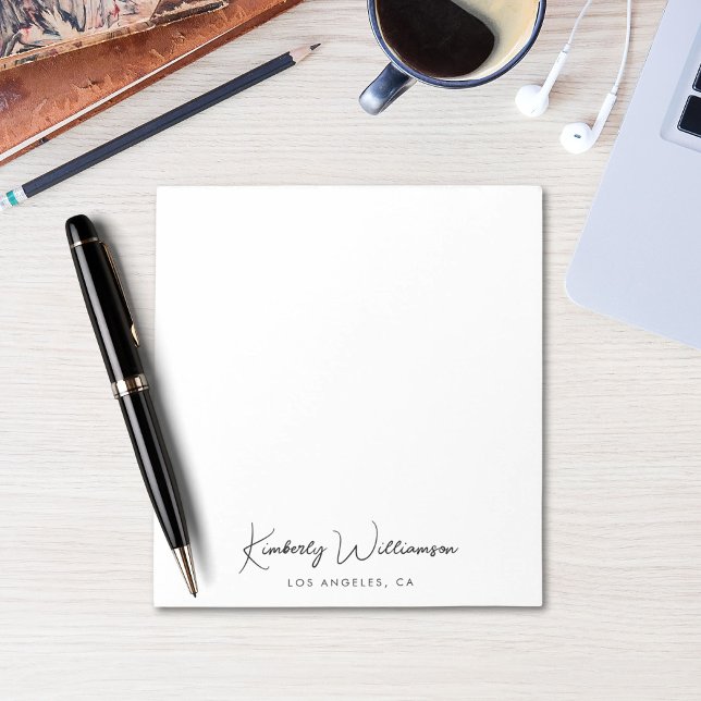 Chic Signature Script Monogram Notizblock (Empower your name in our signature script as your logo and brand identity)