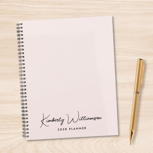 Chic Signature Script Monogramm Rosa Planer (Chic Signature Script Monogram Pink Planner)