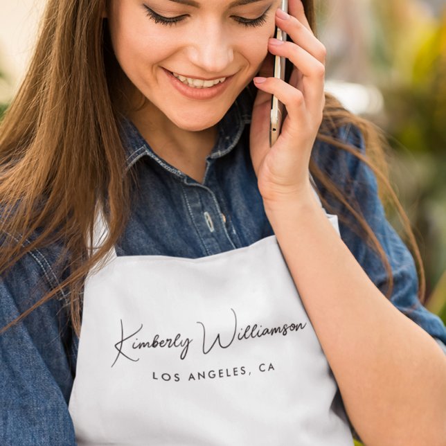 Chic-Signature-Skript Schürze (Empower your name in our signature script as your logo and brand identity)