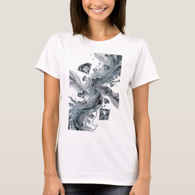 Chic Silber ABSTRACT ART Design T-Shirt (Vorderseite)