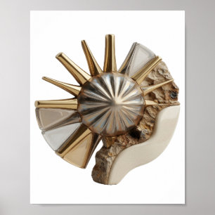 Chic Silber ABSTRACT ART Kunstprint Poster