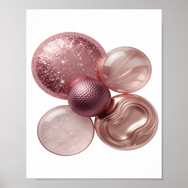 Chic Silber ABSTRACT ART Kunstprint Poster (Vorne)