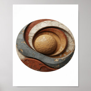 Chic Silber ABSTRACTE KUNST Grafikdesign Poster