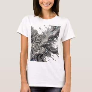 Chic Silber ABSTRACTE KUNST Künstlerisches Motiv T-Shirt
