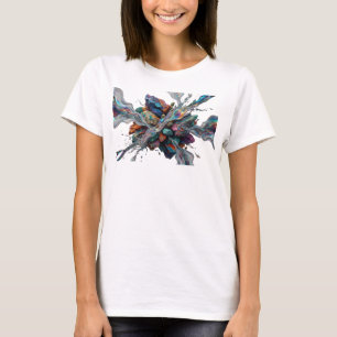 Chic Silber ABSTRACTE KUNST Künstlerisches Motiv T-Shirt