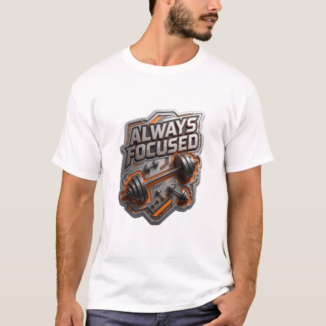 Chic Silber ALWAYS FOCUSED Statement T-Shirt (Vorderseite)