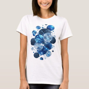 Chic Silber BLAUE STERNE Grafik-T-Shirt T-Shirt