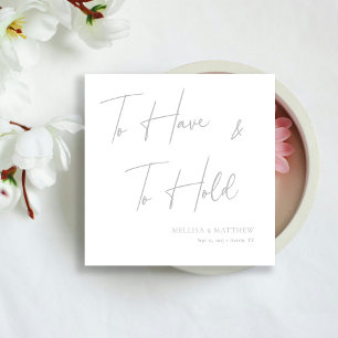 Chic Silber Kalligraphie zum Hochzeitshalten und z Serviette