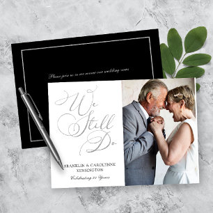 Chic Silberfolie Hochzeit Jahrestag Ehegelübde-Ern Einladung