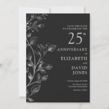 Chic Silver 25. Hochzeitstag Save the Date