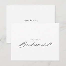 Chic Silver Bridesmaid Vorschlag Note Card Mitteilungskarte